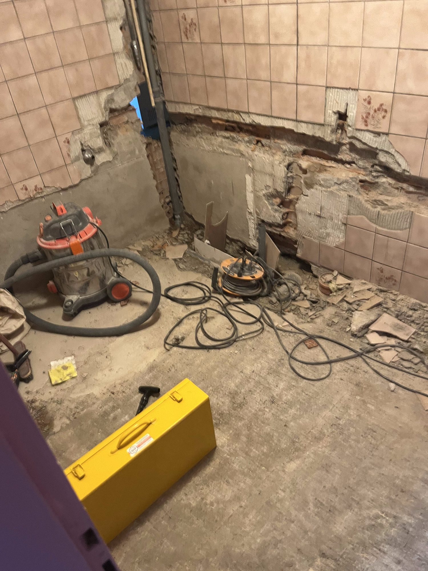 Avant — démolition de l'ancienne salle de bain